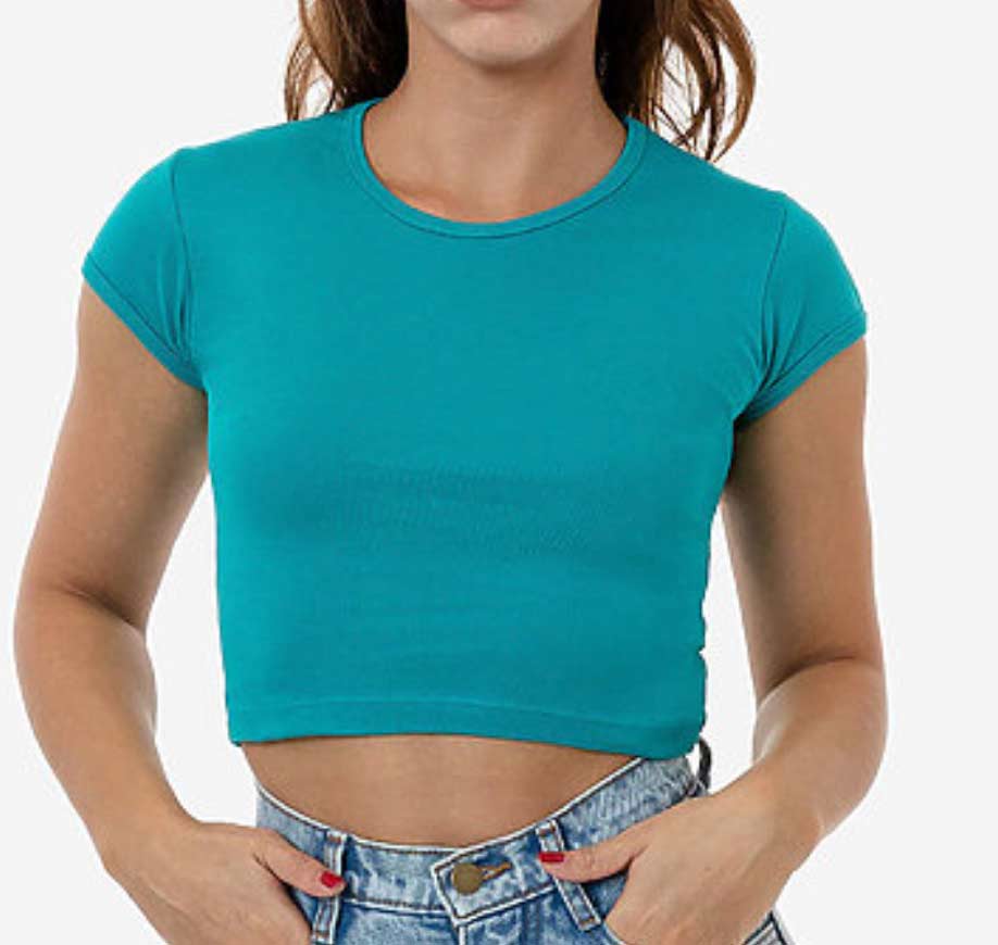 Los Angeles Apparel® Baby Rib Crop Top The Neon South