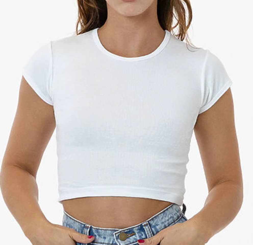 Los Angeles Apparel® Baby Rib Crop Top The Neon South